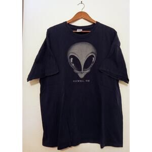 Vintage Y2K 2000's Alien Roswell NM T-Shirt Gildan Heavy Cotton Navy Blue SZ XXL